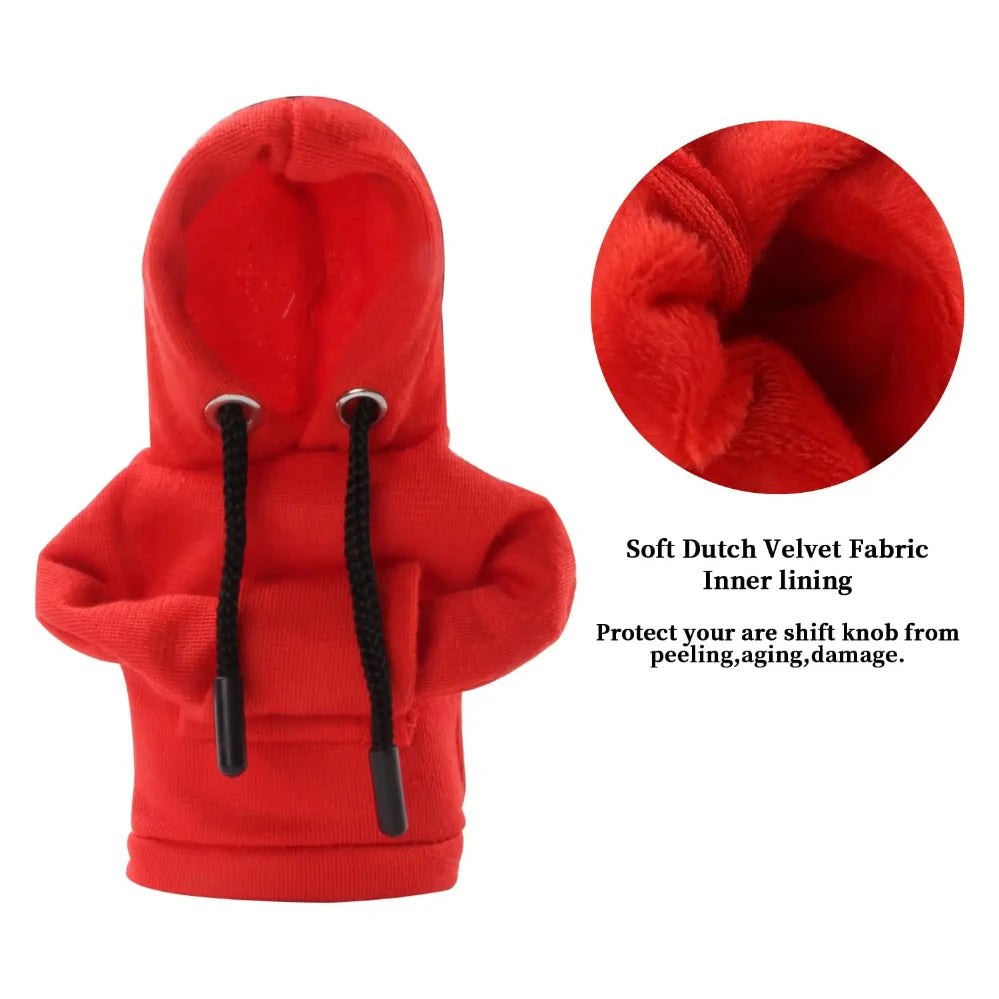 Car Gear Lever Cover Lever Small Hoodie Hoodie Creative Shift Lever Hoodie Gear Lever close-up view