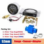 40-120 Celsius Car 52mm Water Temperature Gauge with Adaptor Joint Pipe | Racing 12V Rad detail view