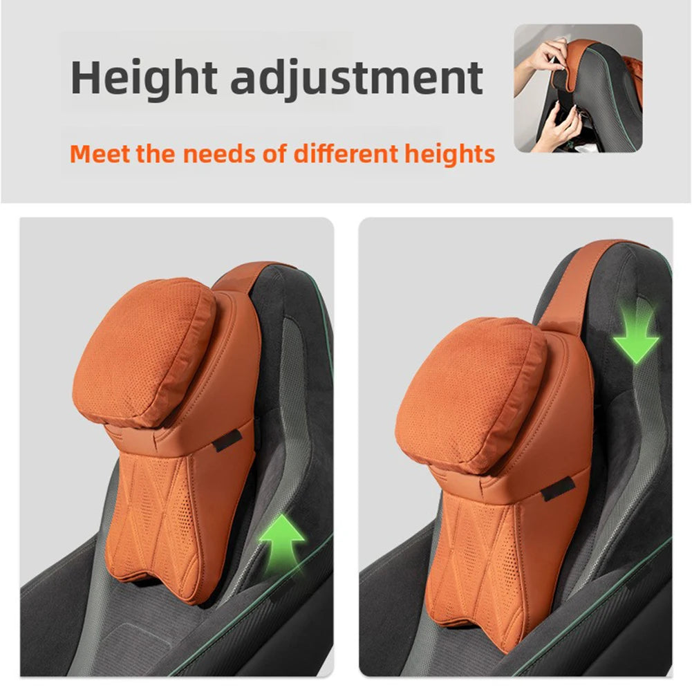 Car Neck Pillow Memorys Foam Protective Lumbar Back Support Breathable Car Headrest Cu close-up view