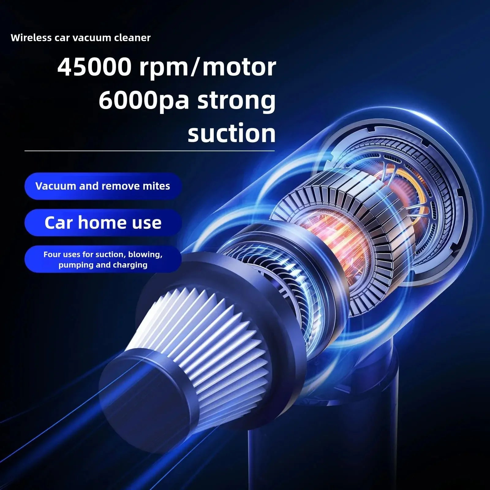 Lenovo 98000PA Wireless Car & Home Vacuum Cleaner — 120W Cordless Handheld lifestyle view