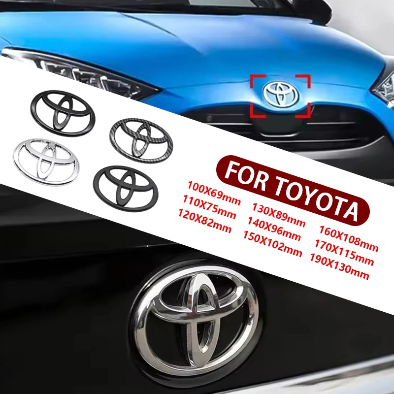 3D Car Emblem Badge for Toyota Corolla Camry RAV4 Hilux Yaris | Gloss Black Matte Black Carbon Fiber