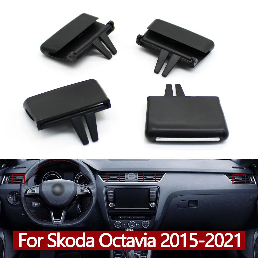 Car Front Dashboard Air Conditioning Outlet AC Vent Grille Slide Tab Clip For Skoda Octavia 2015-2021 5E0819701 5E0819702