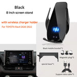 Car Mobile Phone Holder For Toyota Rav4 8-in Screen Fixing Navigation Bracket Wireless Charging Navigation Cellphone Holder