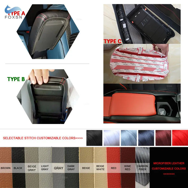 For Mazda 3 2019 2020 2021 Car Interior Center Console Control Armrest Box Pad Cover Microfiber Leather Protection Accessories