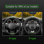 Universal Non-Slip Suede Car Steering Wheel, O/D-Type Steering Covers Wheel Booster Protect Cover for Car Anti-skid Accessories