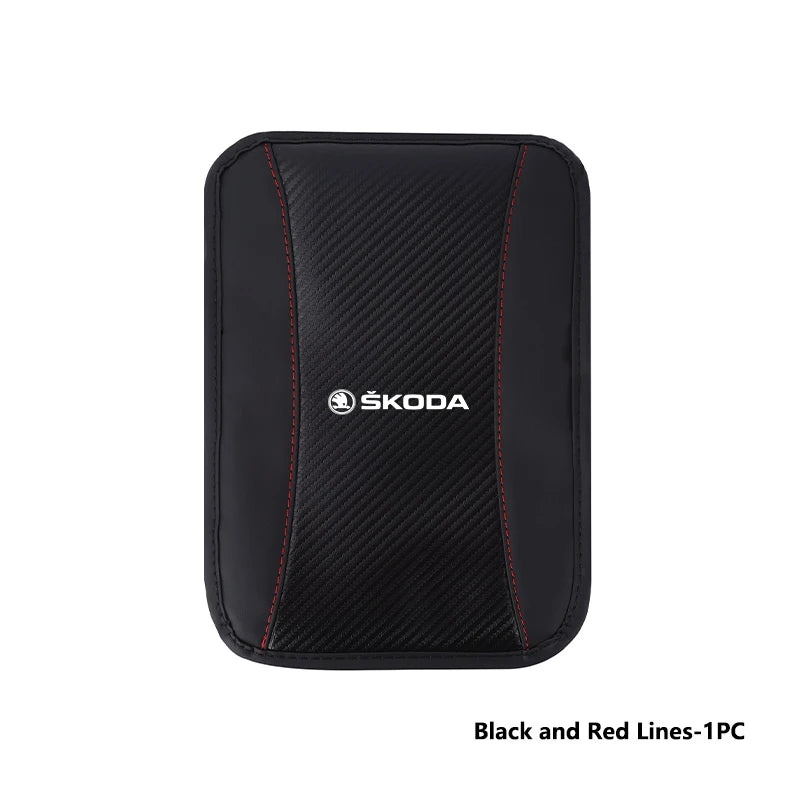 For Skoda Car Armrest Mat Center Console Arm Rest Protection Cushion Kamiq Karoq Octavia 2 3 Rapid Scala Kami Fabia VII VRS