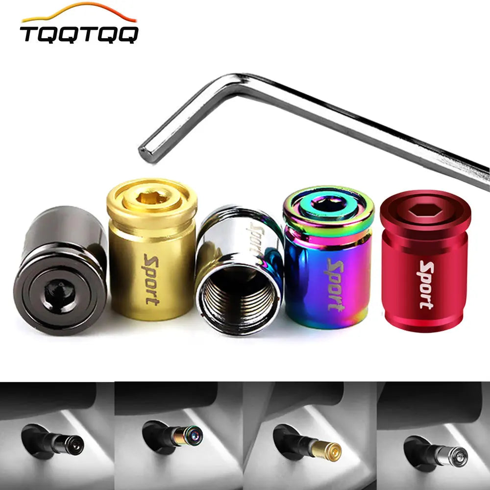 Tire Valve Stem Caps Set - Anti-theft Zinc Alloy Wheel Air Valve Covers for Cars, SUVs, Trucks, Bicy