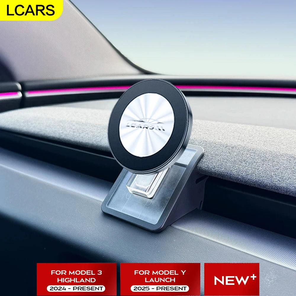 Magnetic Phone Holder Car Mount Anti Shake Vibration Absorbing for Tesla Model 3 Highland & Model Y Launch Navigation Bracket