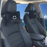 Black Bone-Shaped Car Neck Pillow with Smiley Face alternate view