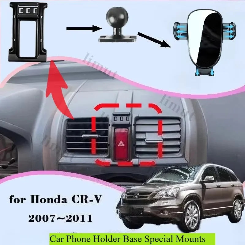 Car Holder Phone Stand for Honda CR-V CRV 3 2007 2010 2011 Car Mount Air Vent Phone Bracket Gravity Holder Auto Accessories