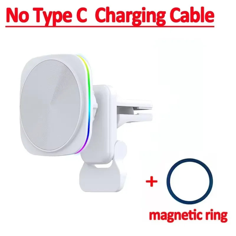 RGB LED Magnetic Wireless Charger Car Phone Holder | Fast Charging Mount for iPhone 16 1 detail view