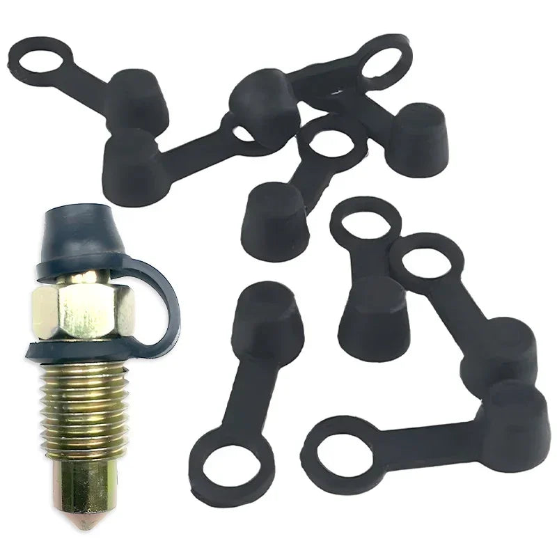 10Pcs 8mm Car Brake Pump Dust Cap Oil Drain Screw Cap Brake Caliper Bleed Nipple Black Screw Dust Ca