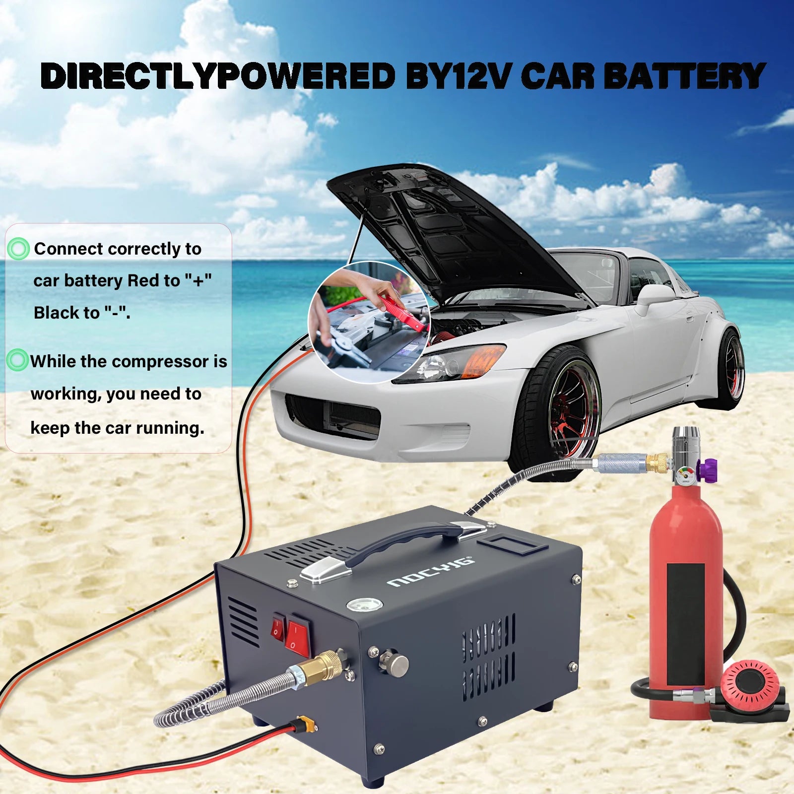 Portable PCP Air Compressor Pump | 4500Psi 30Mbar Oil-Free High Pressure additional angle