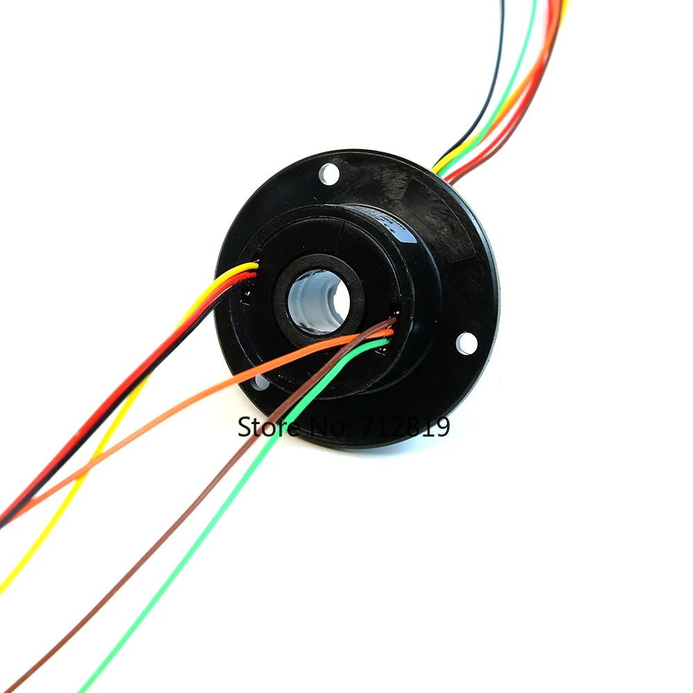 Mini Hole 10mm Hollow Slip Ring 6 Channels Wires 2A Conductive Electric Slipring Rotary Joint Connector 240V AC/DC