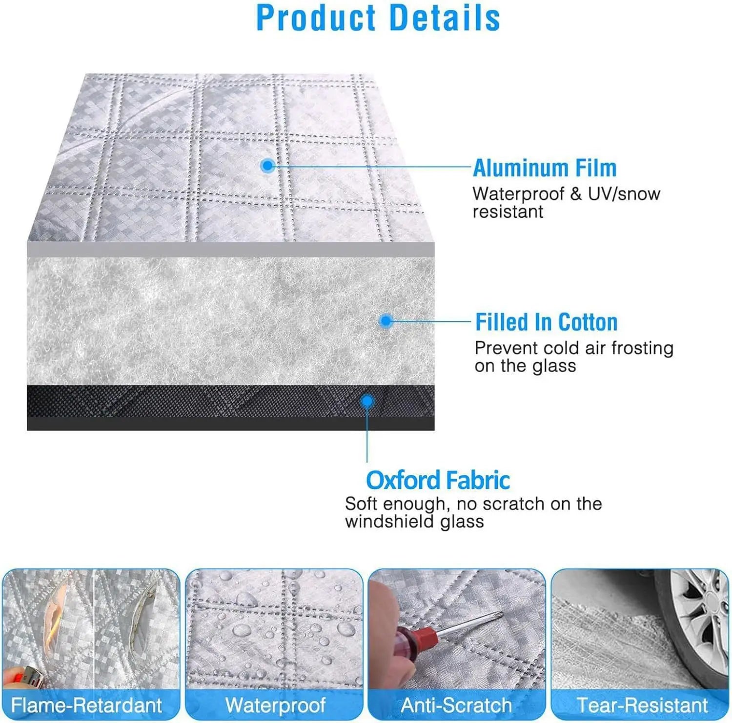 Silver Car Windshield Sunshine Shield Winter Sunshine Cover Front Window Ice Frost Ou lifestyle view
