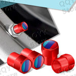 4pcs Metal Alloy Car Wheel Tire Valve Caps | Waterproof Dustproof Tire Stem Covers close-up view