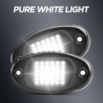 4PCS White LED Rock Lights for Off-Road, Cars, Trucks, ATVs, UTVs, SUVs,Boats - Underbody Trail Rig Chassis Lighting Kit 12V