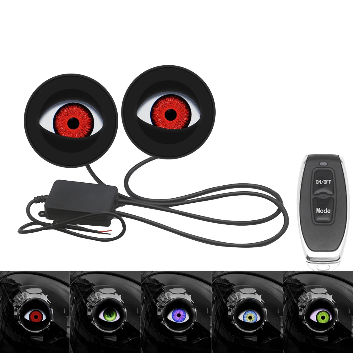 2pc Dynamic LED Car Headlights Devil Eye LED Car Light Headlight Assembly Modified Ea alternate view