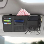 Car Sun Visor Organizer – Zippered Storage Pouch with Sunglasses Clip, Card & Ticket Hol detail view