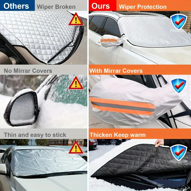 Car Windshield Snow Shield Cover | All-Season Front Window Frost and Sun Protection lifestyle view