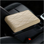 Center Console Arm Rest Protection Cushion Car Armrest Mat Wave Embroider PU Leather Auto Armrests Storage Box Cover Pad