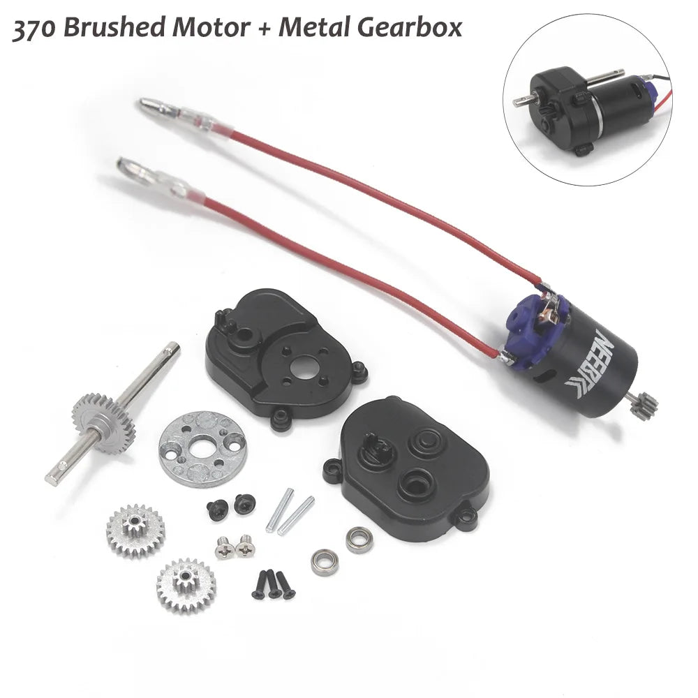 370 Brushed Motor Metal Gearbox Transmission for MN82 MN168 MN99S MN78 LC79 1/12 RC Car Crawler Car Model Upgrade Accessories