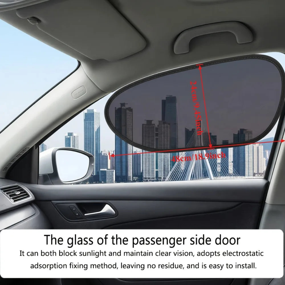 Car Side Window Sun Shade UV Blocking Anti-Glare Cover additional angle