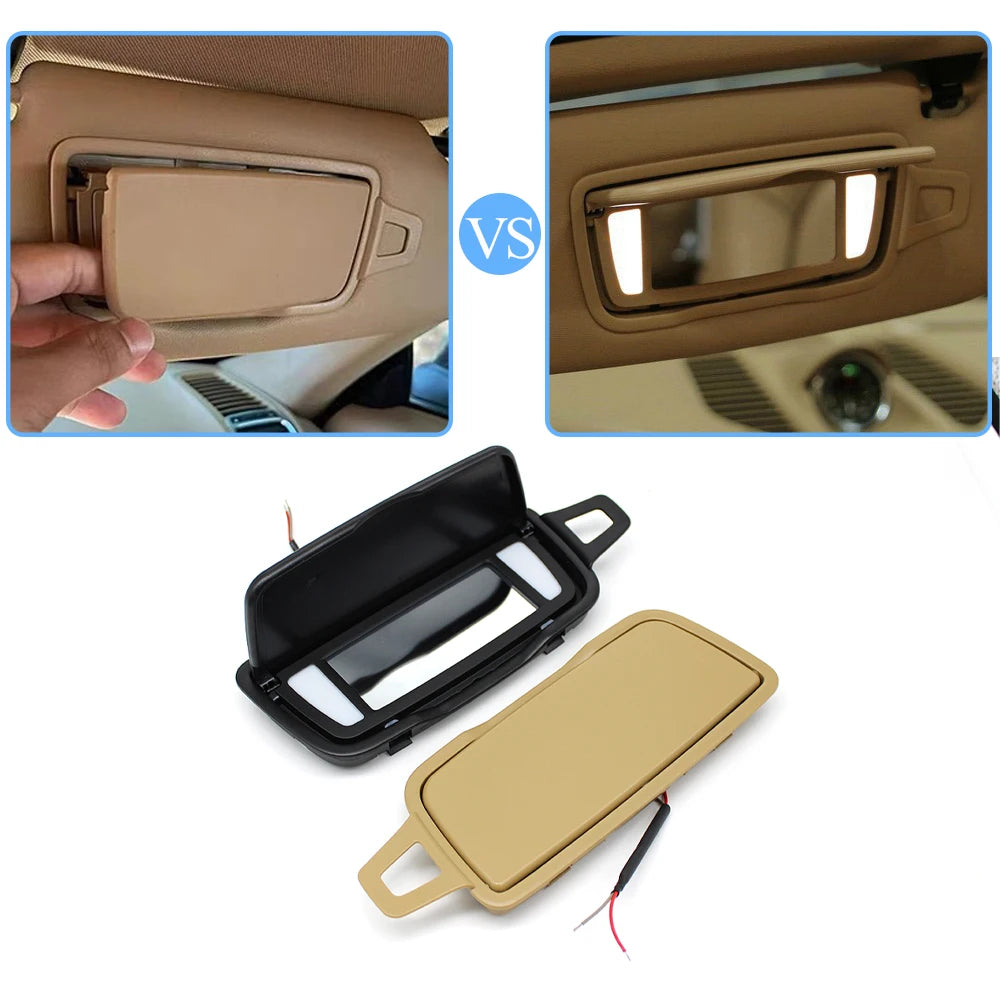 Car Sun Visor Mirror Cover Sunshade Makeup Cosmetic Mirror Assembly For Porsche Boxster Cayman Carrera Traga 911 981 982 991 992