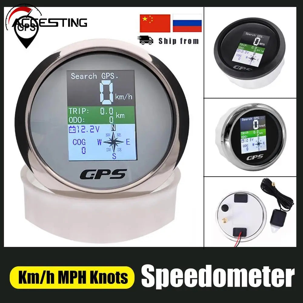 85mm GPS Speedometer with Antenna | Waterproof TFT Display for Boat Car Yacht