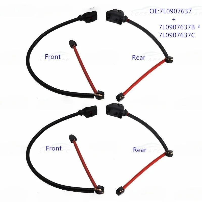 2 Pairs Front + Rear Brake Pad Wear Sensor 7L0907637 7L0907637B 7L0907637C | Fit for Audi Q7, Porsch