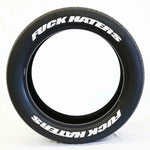 FUXK HATERS Tire Lettering Sticker 1.06 Inch Font Universal Personlized Car Tyre Decor close-up view