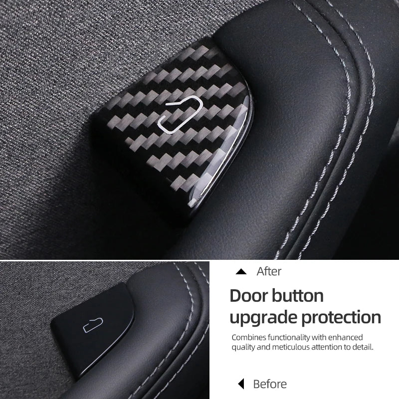 For Tesla Model 3 Highland Model Y Carbon Fiber Door Switch Trim | Interior Stickers lifestyle view