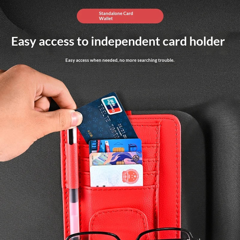 Car Sun Visor Organizer Storage Bag | Sunglasses Card Ticket Clip
