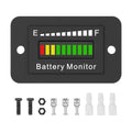 LED Battery Meter 12V 24V 36V 48V 60V 72V Battery Power Monitor Waterproof Lithium Acid Monitor Gauge for Golf Cart RV Boat Car