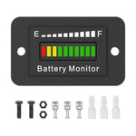 LED Battery Meter 12V-72V Power Monitor | Waterproof Battery Gauge for RV Golf Cart B alternate view