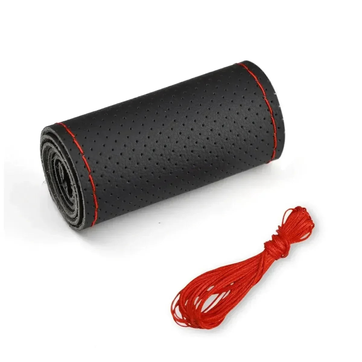 Car Steering Wheel Cover Needles And Braid Thread Artificial Leather Car Covers Suite alternate view
