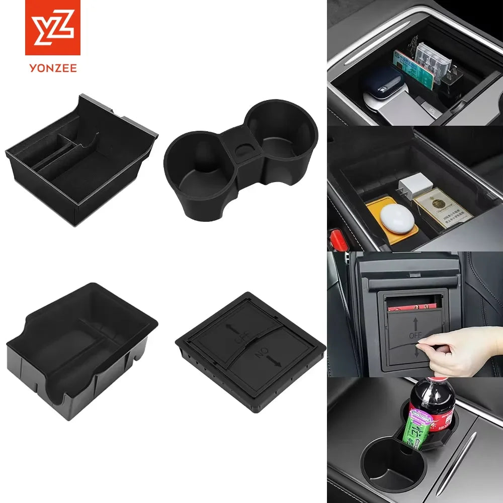 Car Storage Box for Tesla Model 3/Y Highland | Center Console Hidden Organizer