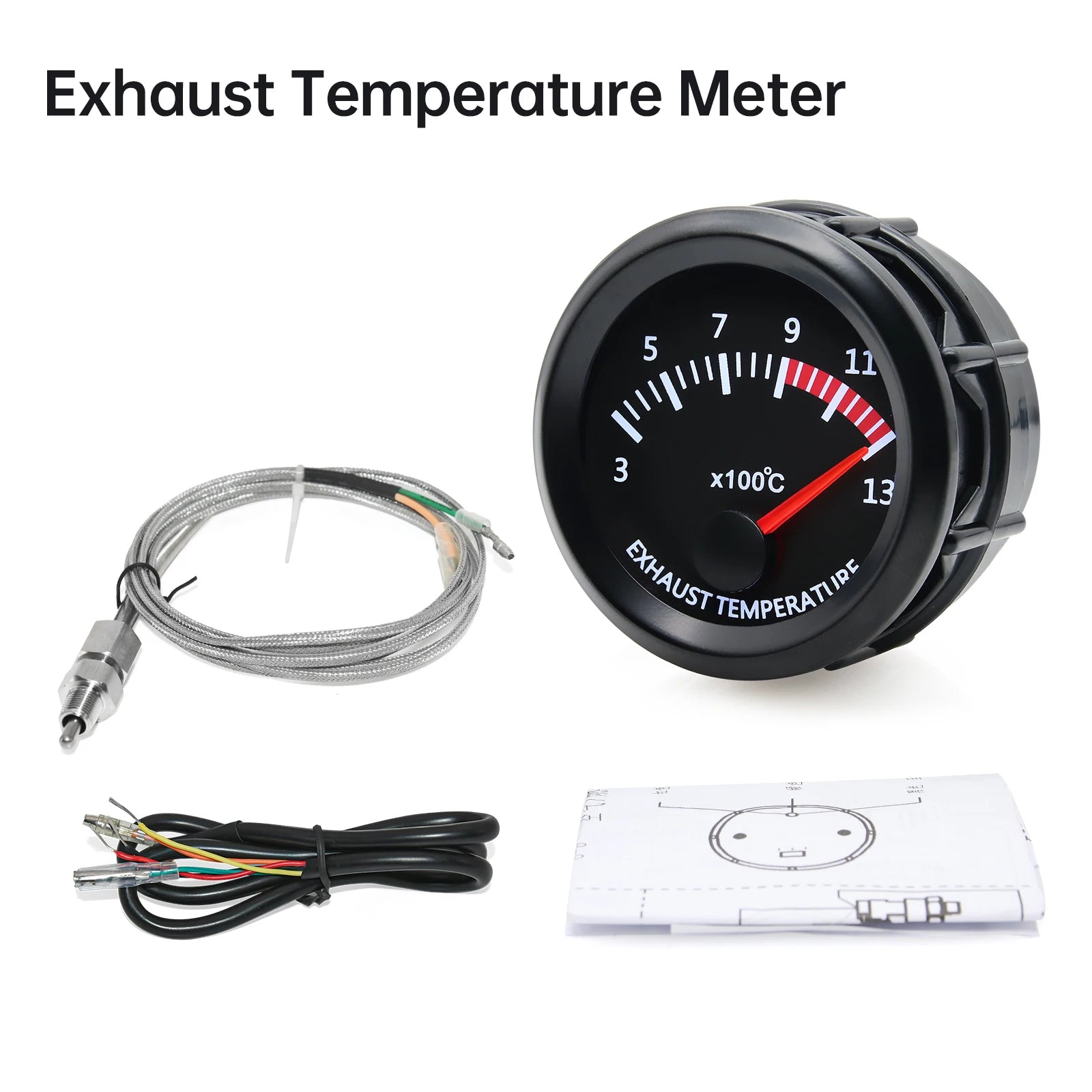 52mm Car Gauge Set | Water Temp Oil Temp Voltmeter Oil Pressure Boost Gauge lifestyle view