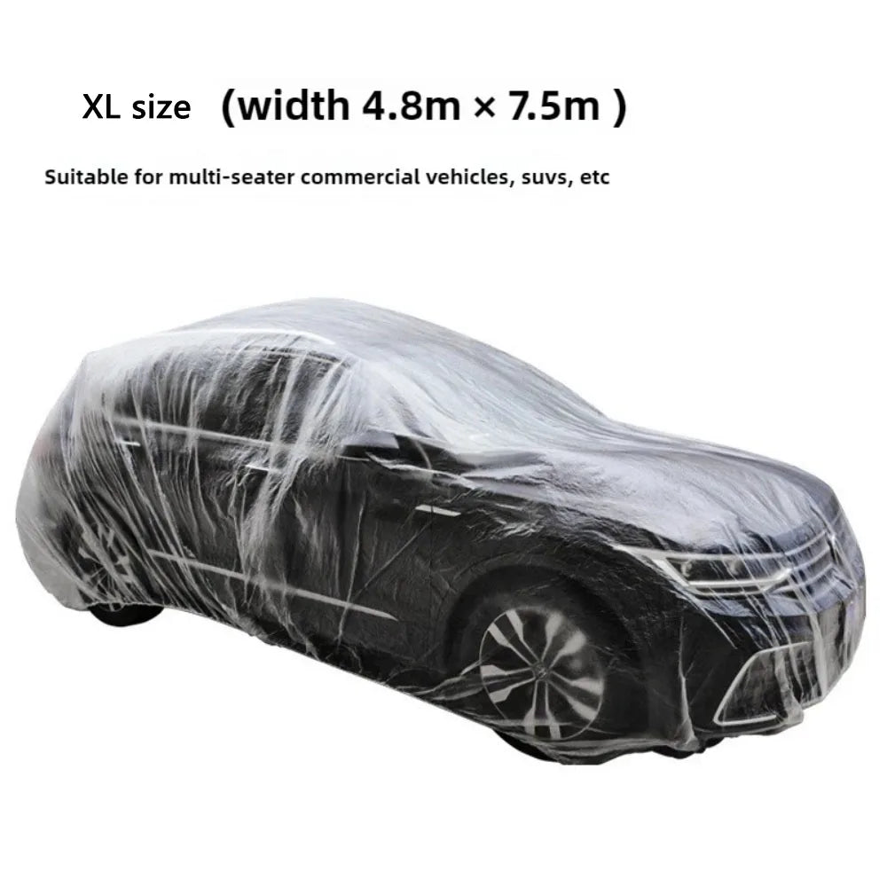 Disposable Transparent Car Cover Universal Dustproof Scratch Free Auto Protector For Indoor Use Vehicle Exterior Protection