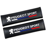 2pcs Carbon fiber Car Seat belt Cover Protective Pad for Peugeot 307 206 207 308 207 406 detail view
