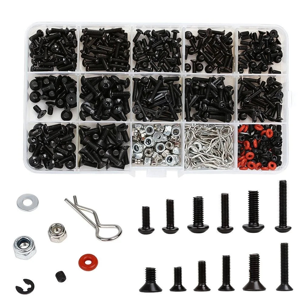 RC Screw Kit Assorted Hardware Fasteners for Traxxas Axial Redcat HPI Arrma Losi