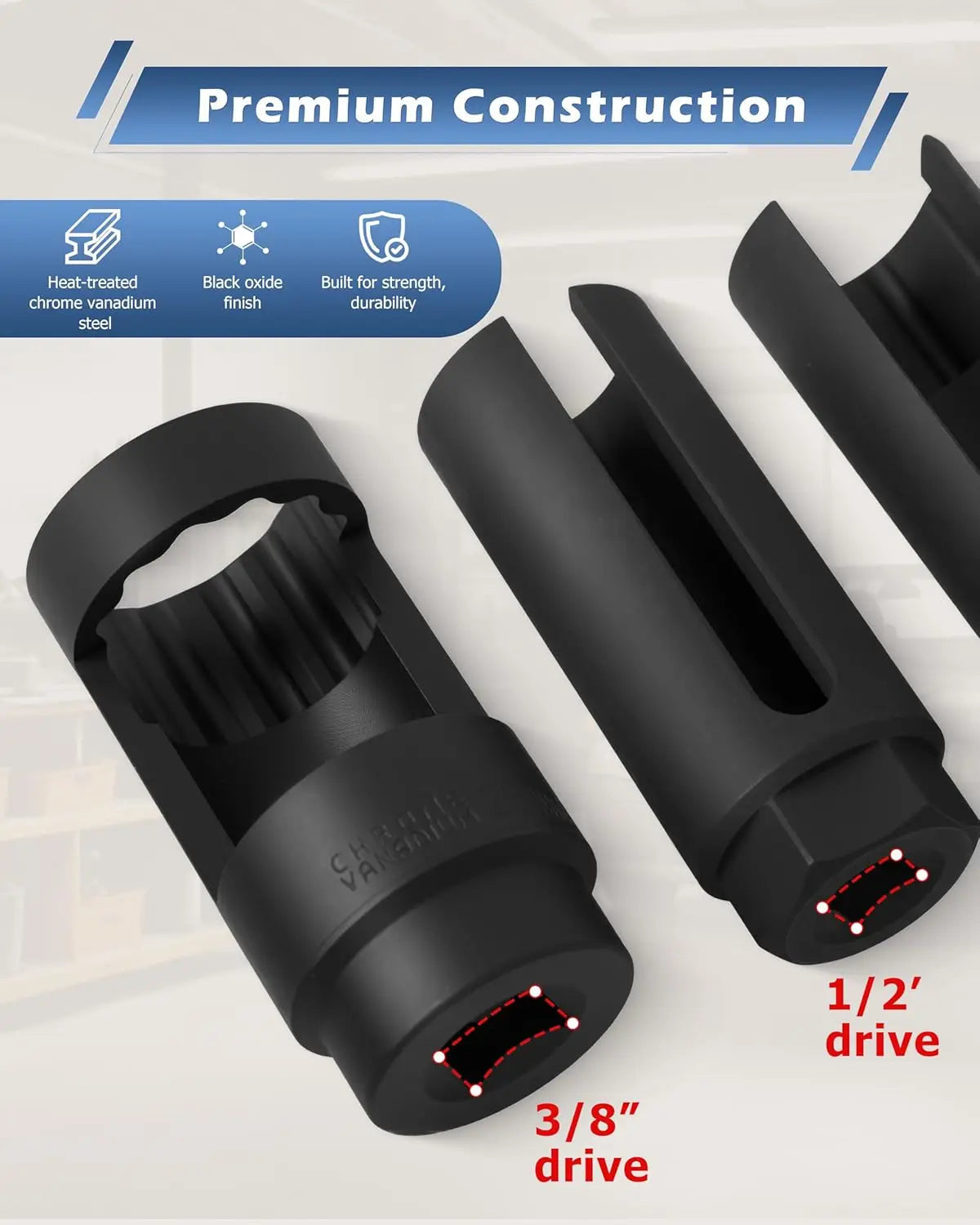 Universal Oxygen Sensor Socket Set O2 Lambda Sensor Removal Tool Kit Automotive Wre additional angle