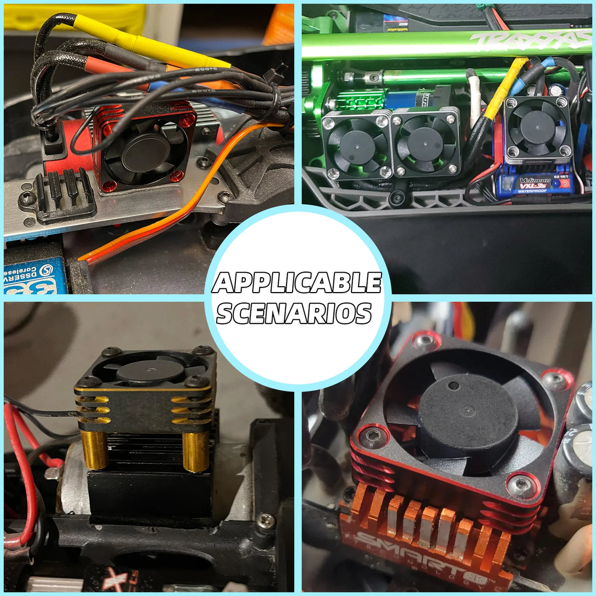 RC Cooling Fan 25mm-50mm 28000 RPM for RC Crawler Motor additional angle