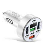UYUXIO Multi Port USB C Car Charger Adapter 8 in 1 | 130W GaN Fast Car Charger with Volt detail view