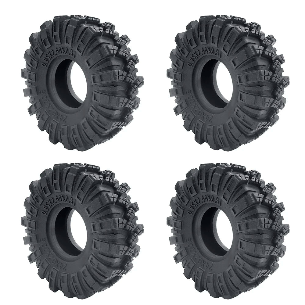 1.0 Inch Soft Rubber RC Crawler Tires 4Pcs for TRX-4M Axial SCX24 close-up view