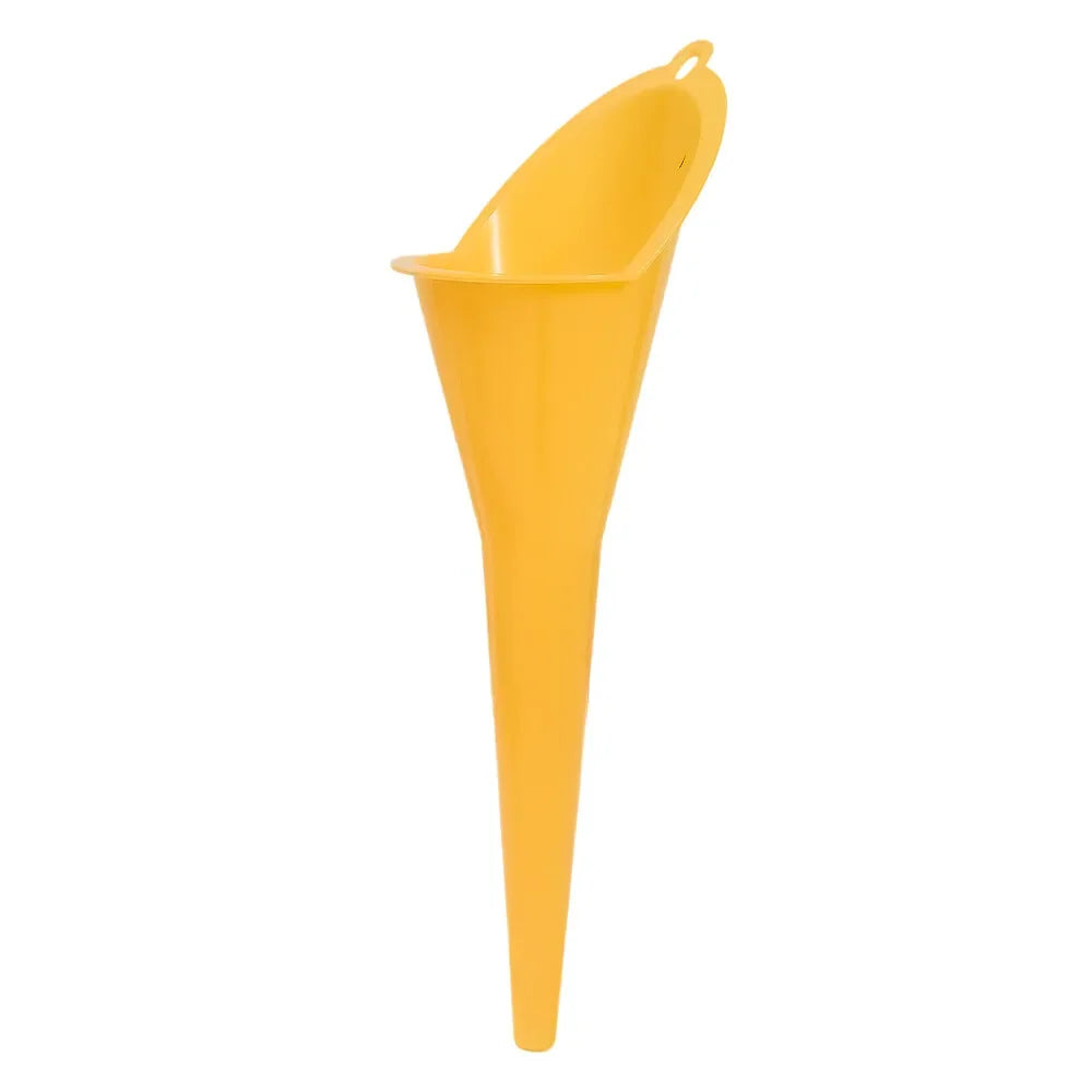 1pc Plastic Long Stem Funnel Universal Car Motorcycle Gasoline Oil Filling Tool Black close-up view