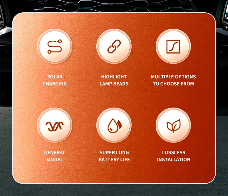 Solar Power Car Demon Eye Light Cool Flashing Warning Light Safety Suction Cup Inst additional angle