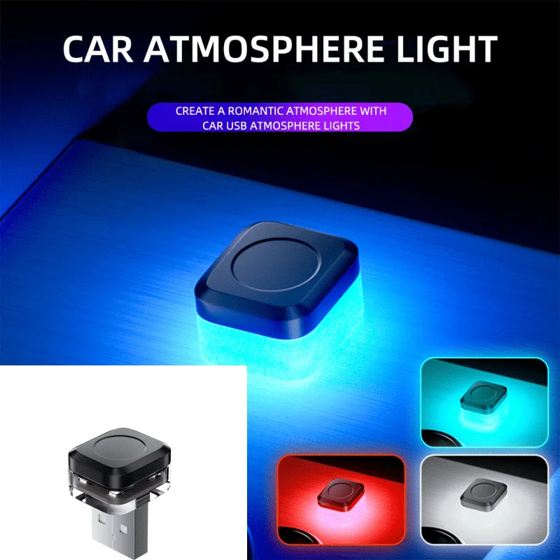1/2X Car USB Mini LED Interior Atmosphere Light Plug Play Universal Auto LED Lighting Reading Lamp D