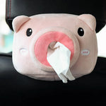Cute Cartoon Short Plush Tissue Box Holder Car Armrest Backseat Tissue Cover Auto Inte close-up view