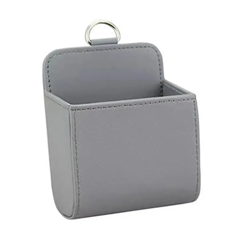 Car Air Outlet Hanging Storage Bag, Leather Dashboard Organizer for Phone, Key, Sunglass detail view